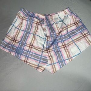 Plaid pajama sleeping shorts